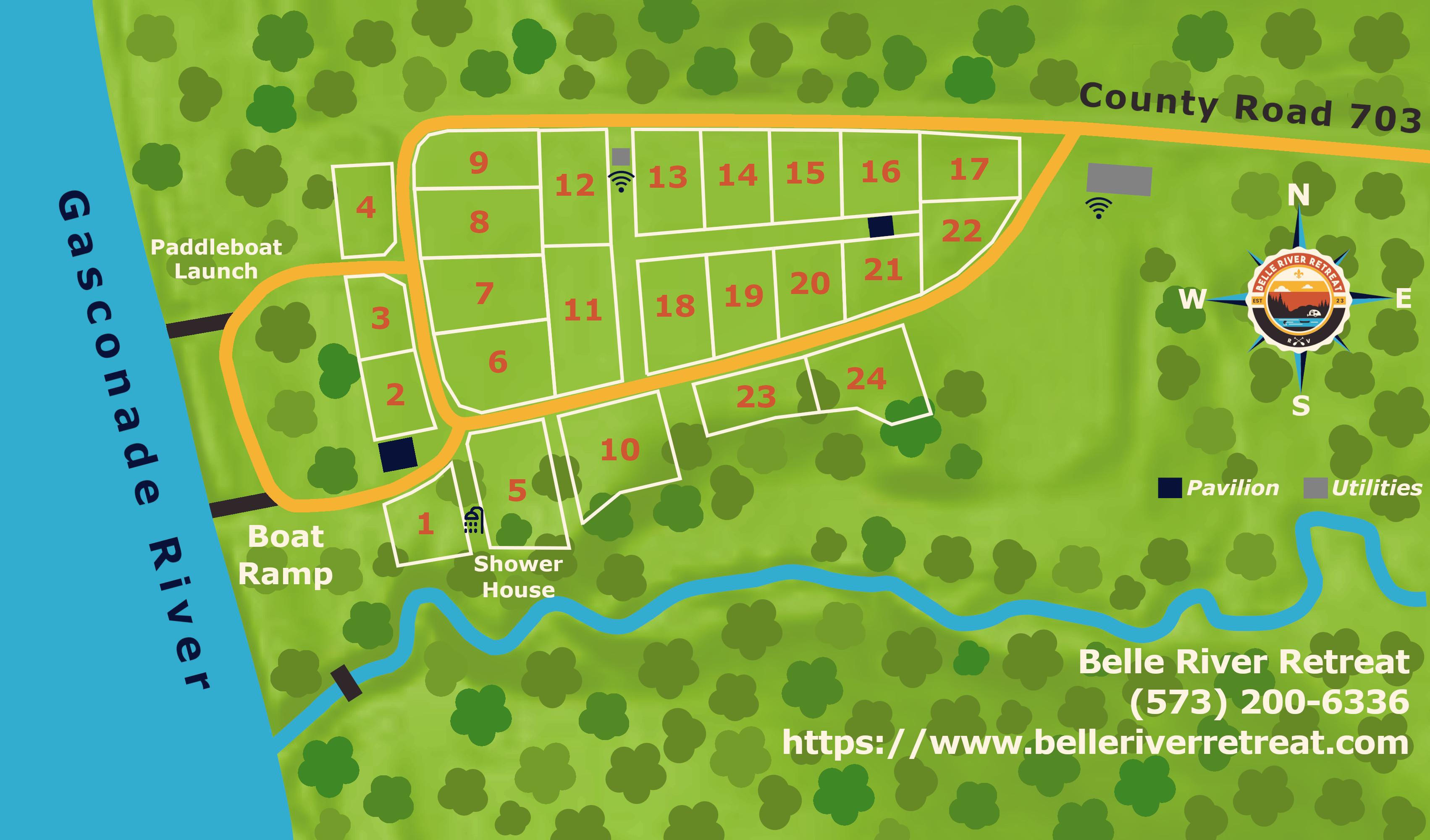 Belle River Retreat RV Park on the Gasconade River, Missouri